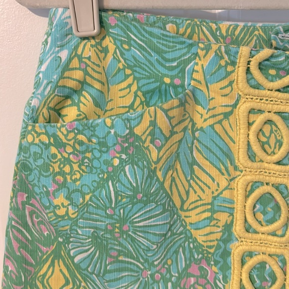 Lilly Pulitzer Aqua and Yellow Skort Women's Size 6 - Picture 3 of 5